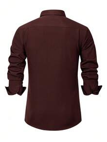 Manfinity Nomadique Men's Casual/Business Long Sleeve Button-Up Shirts Cowboy Shirts Rodeo For Men Brown Shirt Men, For Fall