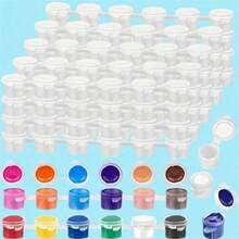 240 de cutii de vopsea goale, 40 de recipiente mini pentru vopsea acrilică cu capace, 6 cutii de vopsea goale conectate 3 ml/0,1 oz, potrivite pentru studenți, cutie cadou rafinată pentru pictură