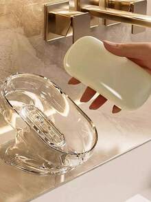 1pc Premium Dual-Layer Bathroom Soap Dish Holder, Wall-Mounted Soap Dish Rack, Stainless Steel Soap Saver Storage, No Drill Required Back To School Bathroom Accessories - Multicolor - View 3