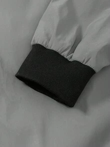 Manfinity Homme Men's Reflective Outdoor Windbreaker Jacket, Glow-In-The-Dark Outerwear, Fall - Grey - View 5