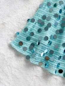 Soleia 女式杏色露背迷你连衣裙，度假装，A字裙，适合海滩、公园穿着 - 薄荷綠 - 查看 4