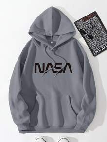 RueChic Męska bluza z kapturem, z nadrukiem w kształcie litery V i ściągaczem, do codziennego użytku, z podszewką termiczną, jesień/zima