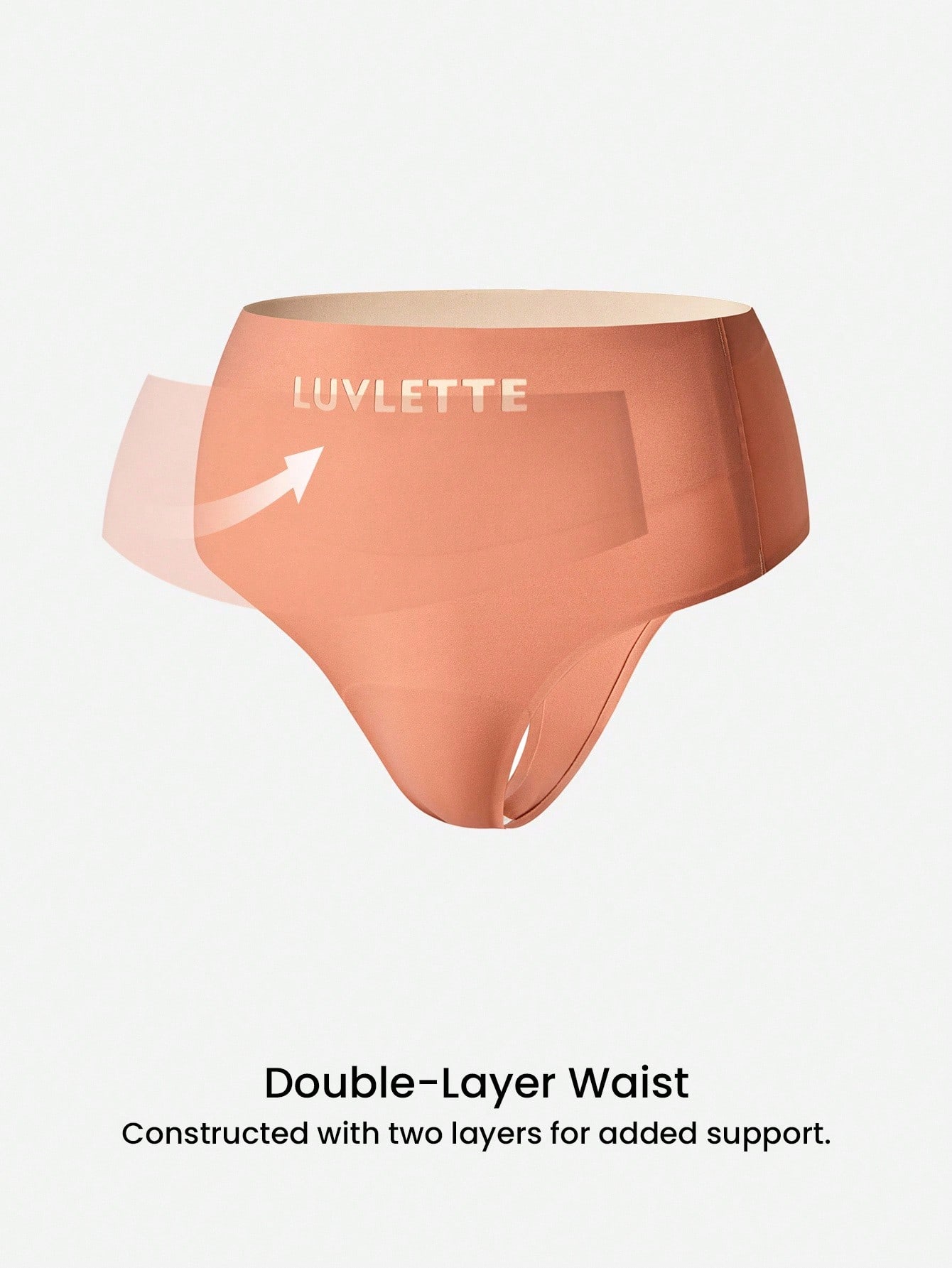 2 pièces Culotte taille haute sans couture avec lettrage