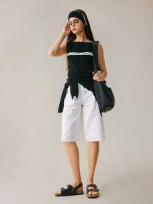 Solecia 女式带扣设计仿皮毛内衬休闲时尚厚底凉鞋 - 黑色 - 查看 8