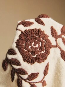 Poéselle Casual Retro Round Neck Long Sleeve Women Sweater In Fall/Winter,Cozy Fall And Winter Clothes For Women - Beige - View 10