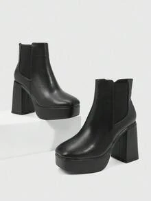 CUCCOO SZL Women's Fashion Daily Travel High Heel Boots Ankle Boots - Black - View 2