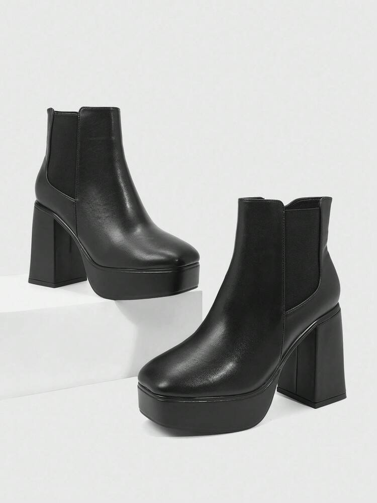 CUCCOO SZL Women's Fashion Daily Wear High Heel Waterproof Platform Ankle Boots For Christmas Spring Shoes