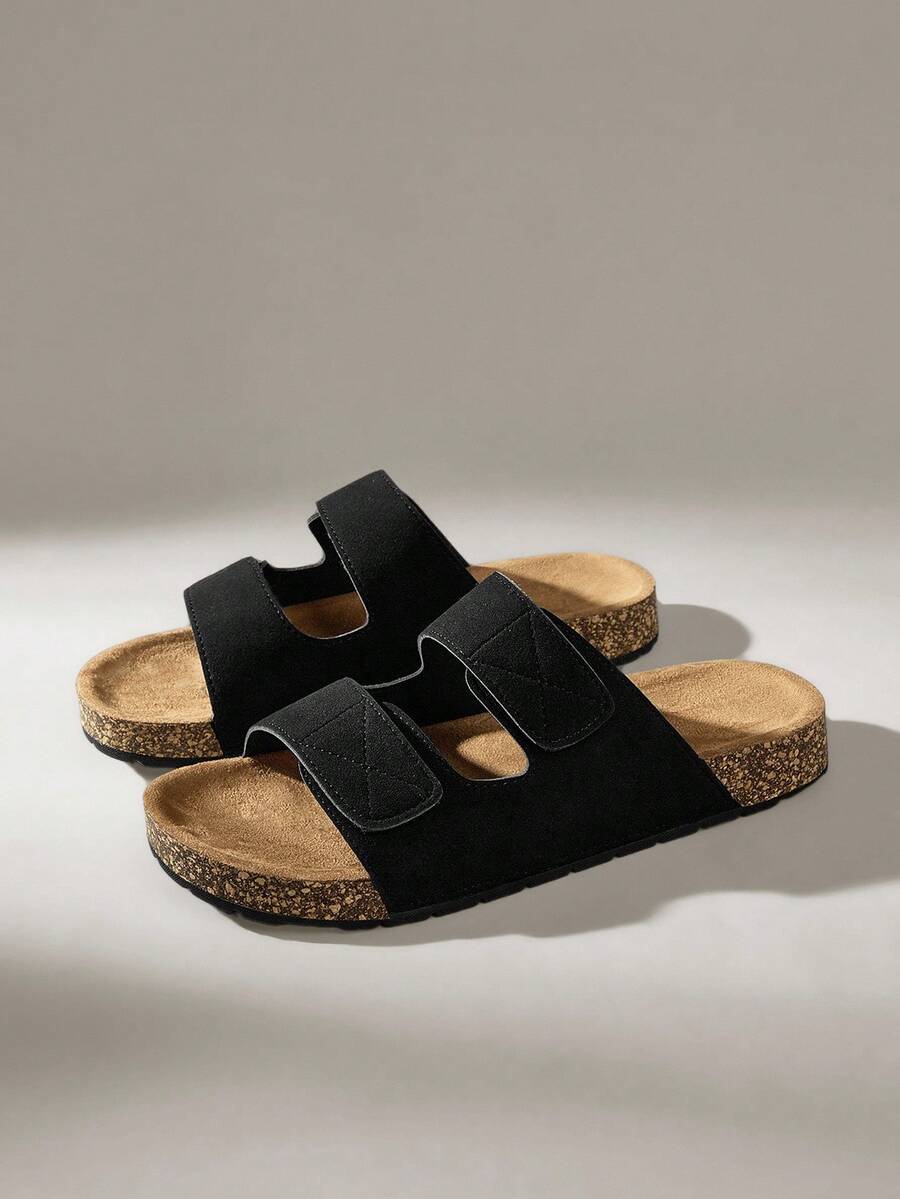 Solecia 男士钩环设计休闲一脚蹬凉鞋 - 黑色 - 查看 1