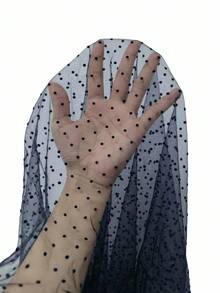 EMERY ROSE Áo sơ mi nữ cổ bẻ lưới chấm bi tương phản - Màu xanh hải quân - Xem 8