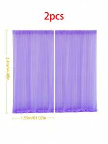 SHEIN 2/4pcs-Tulle Background Curtains, Transparent Background Curtains Suitable For Birthday Parties Wedding Spring Season Parties, Photography Background Decoration,Valentine's Day Decoration, Holiday Party Photography Background Decor,Hanging Curtain Background Decor, Thanksgiving Day, Halloween, Christmas