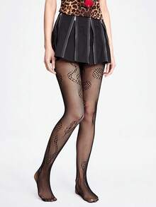 ROMWE Goth Medias de mujer - Negro - Ver 4