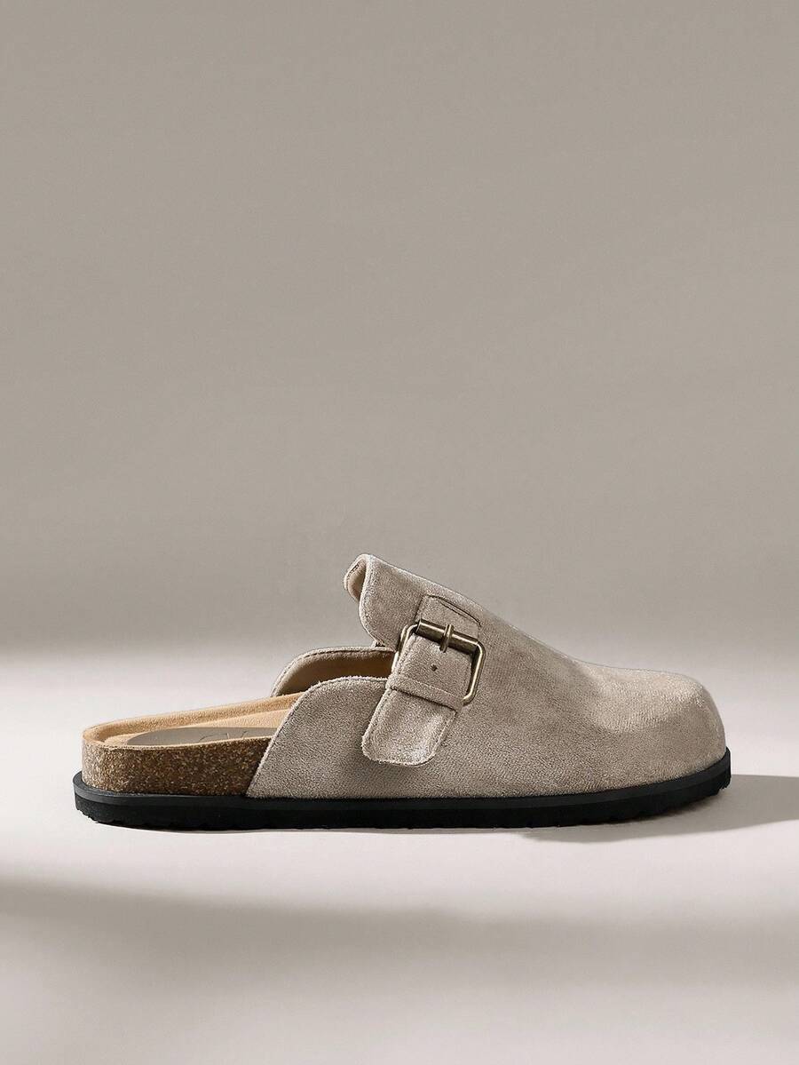 Solecia Women's Casual Slip-On Flat Mules For Christmas Fall Shoes - Khaki - View 1