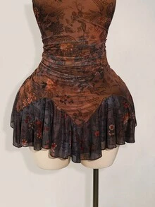 SHEIN ICON Đầm nữ mùa hè phong cách phương Tây đơn giản thời trang Y2k mùa xuân bãi biển Boho xanh lá cây thời trang kỳ nghỉ gợi cảm cho nữ kèm quần short bên trong - Nhiều màu - Xem 6