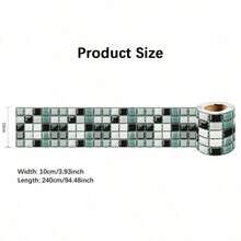 1pc Mosaic Style Decorative Caulk Line Sticker, Home Decor Wall Corner Sticker For Kitchen, Bathroom, Bedroom, Simulated 3D Wall Sticker, 3.9*94.5 Inches Room Decor Kitchen Decor Bathroom Decor Stickers Personalised Stickers