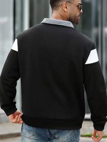 ResortEase Áo hoodie có mũ trùm đầu màu tương phản thường ngày cỡ lớn dành cho nam, thu đông - Nhiều màu - Xem 2