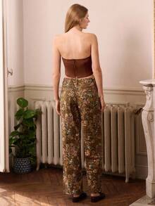lacRébo Brown Faux Suede Corset Top With Spaghetti Straps Fall Women Clothes Spring Summer - Coffee Brown - View 6