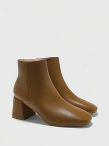 CUCCOO BIZCHIC 女士时尚踝靴，驼色通勤风踝靴，时尚舒适的简约女士踝靴 - 駝色 - 查看 6