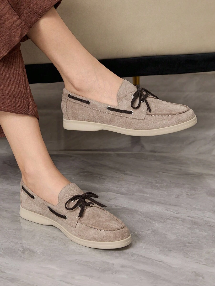 Sleekvia Zapatos planos versátiles y casuales para ir al trabajo - Caqui - Ver 1