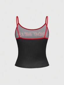 Friday the 13th X ROMWE 女士口罩字母图案无钢圈文胸和内裤套装 - 黑色 - 查看 8