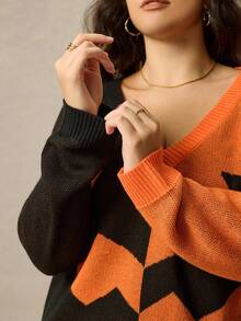 SHEIN Halloween Plus Size Sweaters - Multicolor - View 1