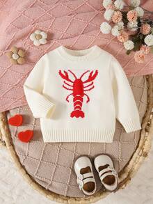 Baby Mädchen gestrickter Rundhals Langarm Pullover, Beige, vielseitig für Herbst/Winter, geeignet für Schule, Zuhause, Alltag, Ausflüge und Reisen