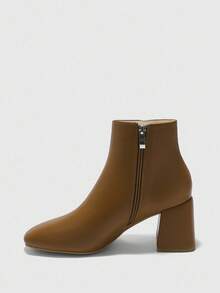 CUCCOO BIZCHIC 女士时尚踝靴，驼色通勤风踝靴，时尚舒适的简约女士踝靴 - 駝色 - 查看 9