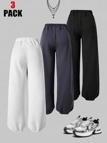 Quần Jogger dệt kim in họa tiết cho bé gái tuổi teen, quần dài đa năng thường ngày thích hợp mặc đi học, đi làm, mặc thể thao vào mùa thu/đông - Nhiều màu - Xem 6