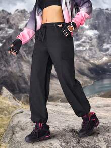 Flexra 女士休闲水洗直筒可拆卸牛仔裤户外徒步防晒轻便速干女式徒步服女式徒步裤女式户外裤露营装女式 - 黑色 - 查看 6