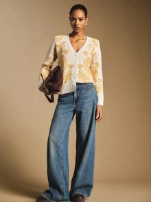 Poéselle Cardigan lavorato a maglia elegante, retrò e romantico, versatile e minimale, da donna - Bianco - Visualizzare 5
