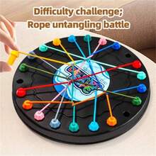 1 件彩色绳索迷宫棋盘游戏，互动桌面游戏，可增强逻辑和创造力，是家庭娱乐的理想选择，是情人节、感恩节、圣诞节和新年的绝佳礼物