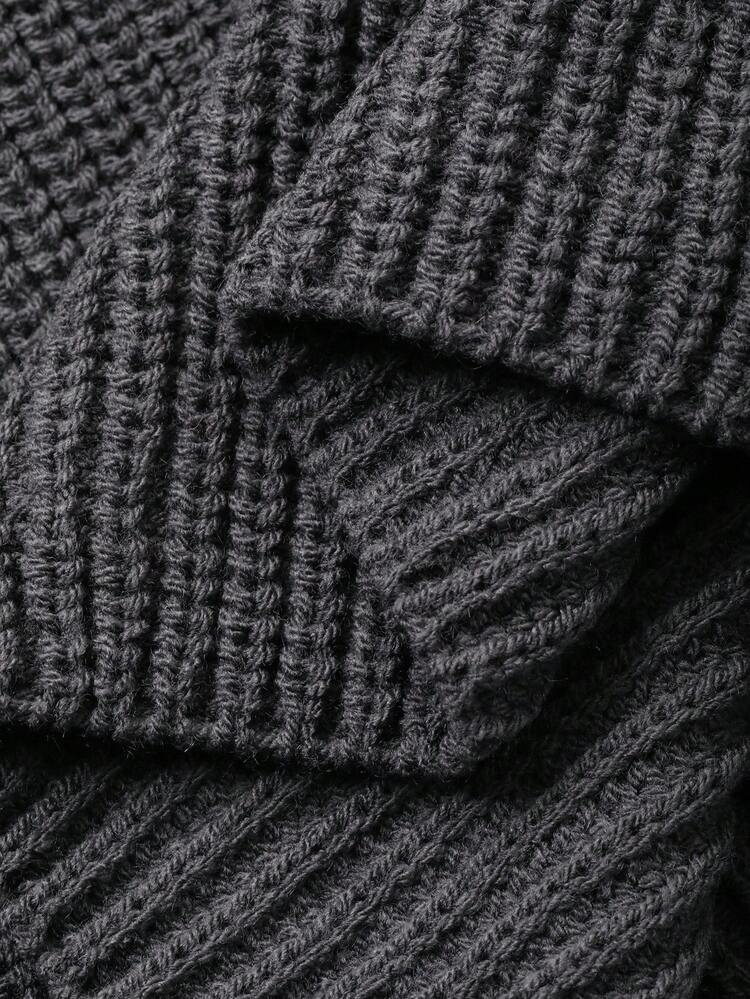 Women's Loose V-Neck Open Shoulder Long Sleeve Casual Street Knit Sweater, Solid Color Fall/Winter