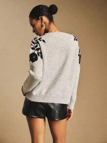 Poéselle 秋冬女士时尚休闲圆领长袖毛衣