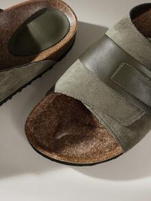 Solecia 男士厚底一脚蹬穆勒拖鞋，包头露跟凉鞋 - 綠色 - 查看 5