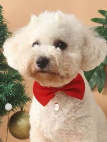 PETSIN Christmas Red Satin Pet Bow Tie 1 Piece