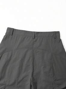 Manfinity Roghcode Quần Cargo dáng rộng màu trơn thường ngày cho nam Quần quá khổ cho nam Quần rộng thùng thình cho nam Quần quá khổ cho nam Quần rộng thùng thình cho nam Quần rộng thùng thình cho nam, Mùa thu - Màu xám đen - Xem 7