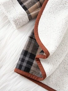 SHEIN Baby Mädchen Vintage Karomuster Thermojacke, Herbst/Winter