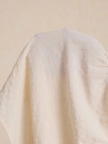 Elaquor Blusa Sólida com Decote em V e Cintura Torcida em Linha A para Mulheres Plus Size, Básica Minimalista, Todas as Estações - Damasco - Visão 6