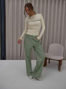 MUSERA Ribbed Stripe Graphic Long Sleeve Longline Top Classy Cute Sexy Streetwear Fall Autumn Night Out Winter Christmas Evening Elegant Party