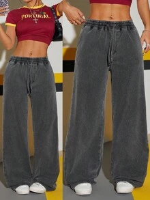 Flexra Plus Size Women's Fashion Casual Elastic Waist Knit Pants