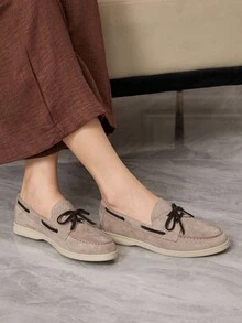 Sleekvia Zapatos planos versátiles y casuales para ir al trabajo - Caqui - Ver 4