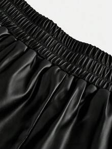 Tween Girls PU Mid-Length Black Skirt For Autumn And Winter, Fashionable And Elegant Commuting Skirt Fall