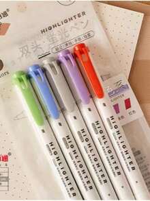 15 Color Double Ended Highlighter Pen Set, Fluorescent Drawing Pen ...