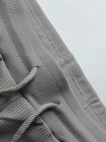 Manfinity Homme Men's Solid Color Crew Neck Short Sleeve Casual Matching Top And Pants Set Men Two Piece Set Men Summer Outfit Men Casual Set Men Co Ord Set Grey Men Outfit, Cozy Outfits - Light Grey - View 8