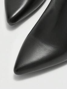 CUCCOO BIZCHIC 女士时尚百搭通勤高跟踝靴 - 黑色 - 查看 7