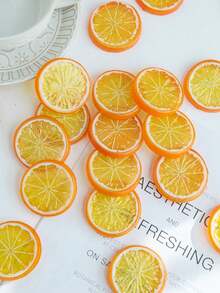 5/10/20 Stück künstliche Plastik Zitronenscheiben für Frühlingshochzeit, Muttertag, Valentinstag Vase für Zuhause, Esszimmer, Schlafzimmer Dekorationen, Fest, Geburtstags Party Accessoires, Outdoor Garten Dekorationen, Künstliche Pflanzen - Farbmischung - Übersicht 6