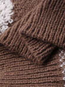 DAZY 秋冬时尚少女心形灯笼袖毛衣 - 棕色 - 查看 8