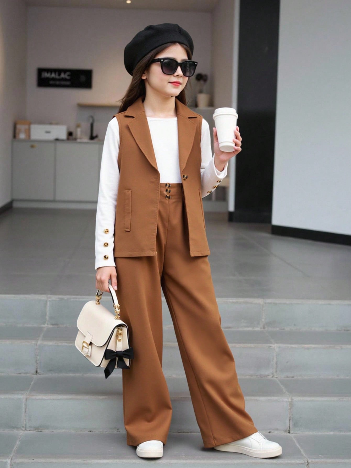 SHEIN مجموعة من 3 قطع للفتاة المراهقة تتكون من بدل...