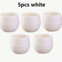 SHEIN 5/10/20 piezas Macetas mini para suculentas y plantas pequeñas, macetas intercambiables DIY con agujero de drenaje y depósito de agua, decoración de escritorio linda