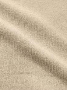 EURMUSE Cotton Men Letter Graphic Drop Shoulder Sweatshirt Without Tee - Beige - View 4