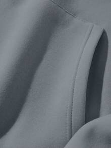 RueChic Męska bluza z kapturem, z nadrukiem w kształcie litery V i ściągaczem, do codziennego użytku, z podszewką termiczną, jesień/zima